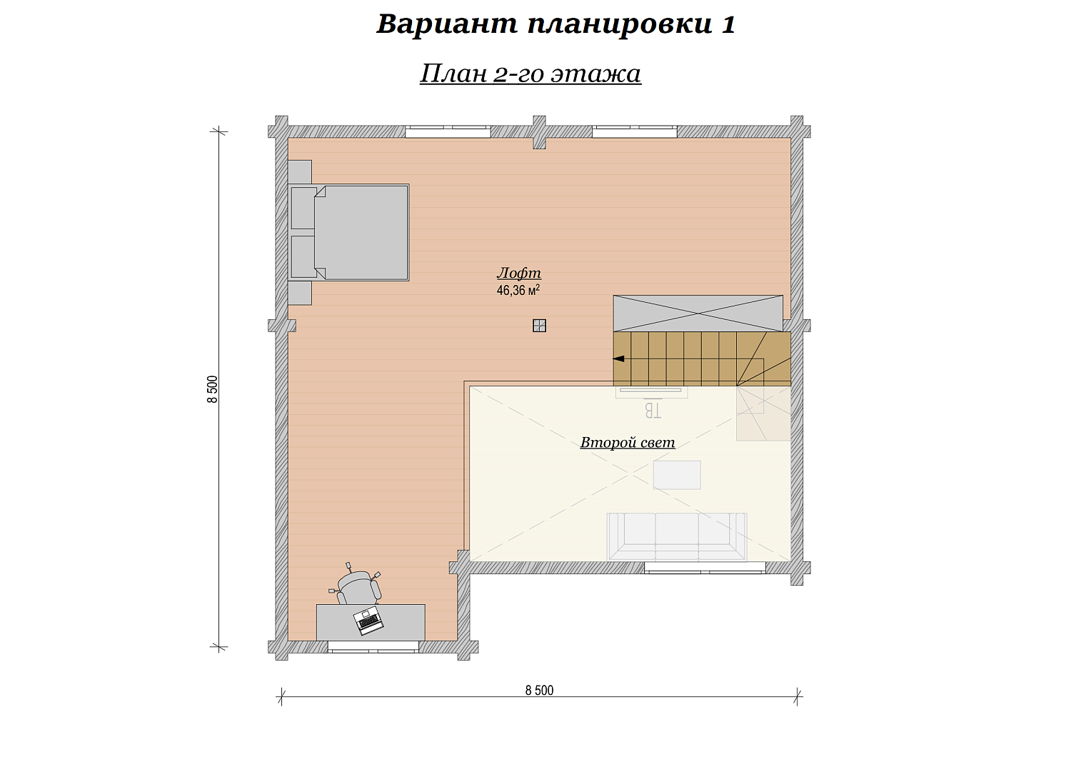 Дом из клееного бруса 119 м2 Проект №ВЗ-346 «Индиго»